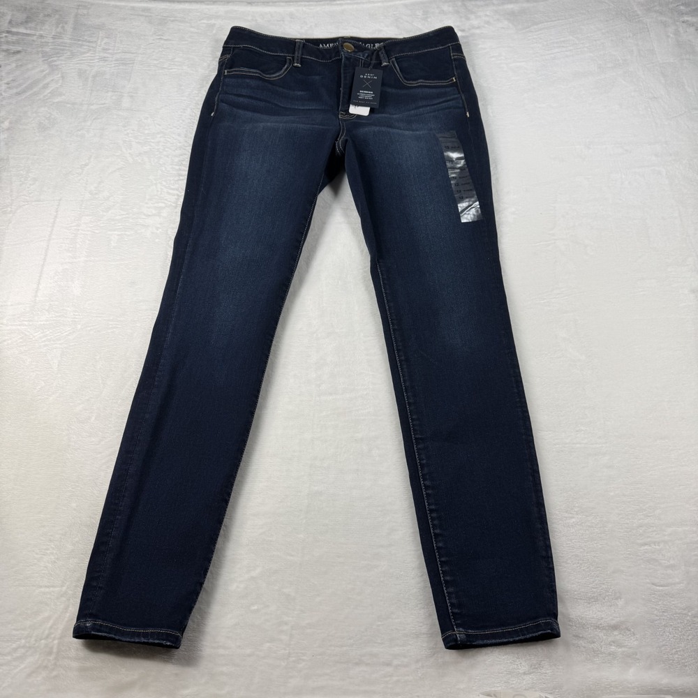 American Eagle AEO Denim Skindigo Dark Pant Size 12 Regular - Super Stretch NWT